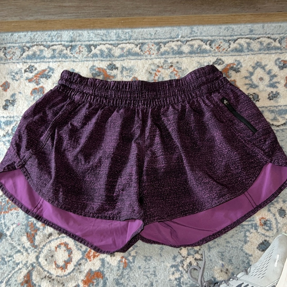 Purple lululemon tracker shorts